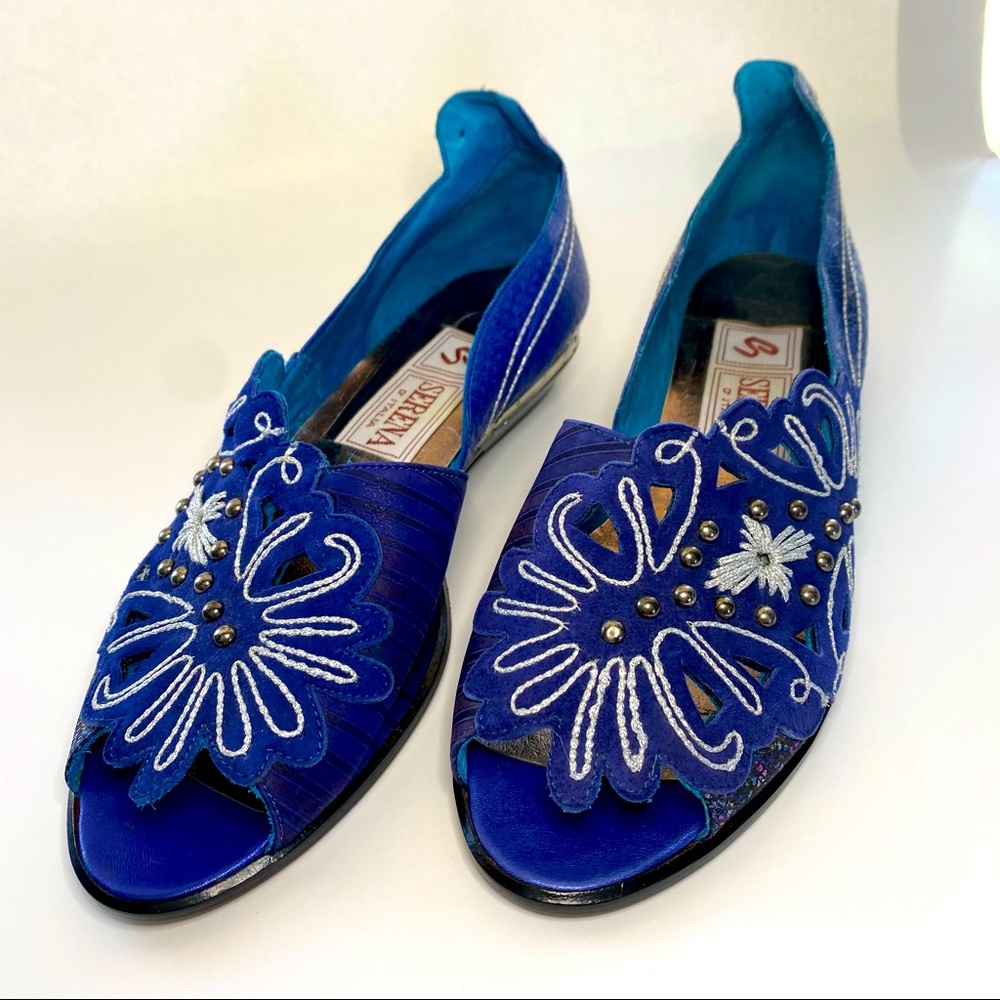 Serena D’Italia embellished cut-out d’orsay flats